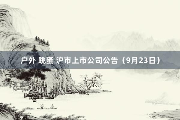 户外 跳蛋 沪市上市公司公告（9月23日）